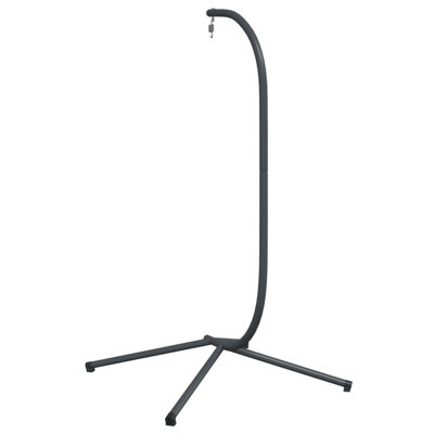 idaXL Hanging Egg Chair Stand without Basket Anthracite Steel