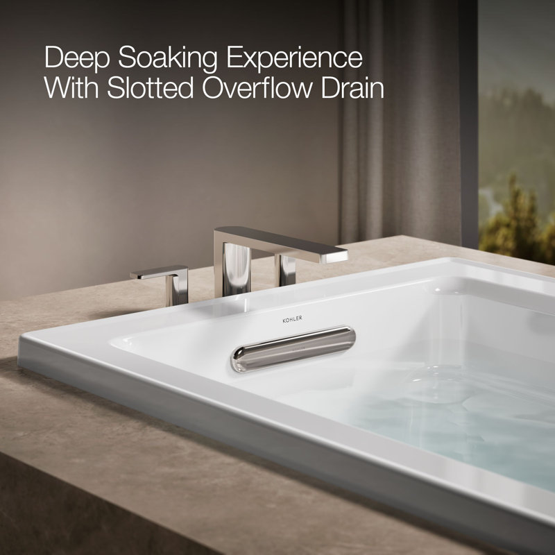 Archer® 60" x 32" Drop In Whirpool Acrylic Bathtub, White