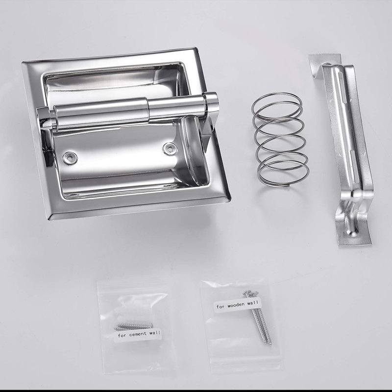 Porte-papier hygiénique encastré, Chrome chrome