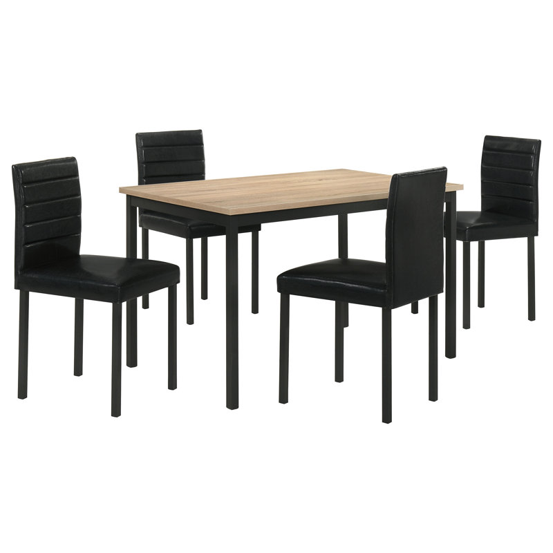 Garza 5-Piece Rectangular Dining Table Greige Oak