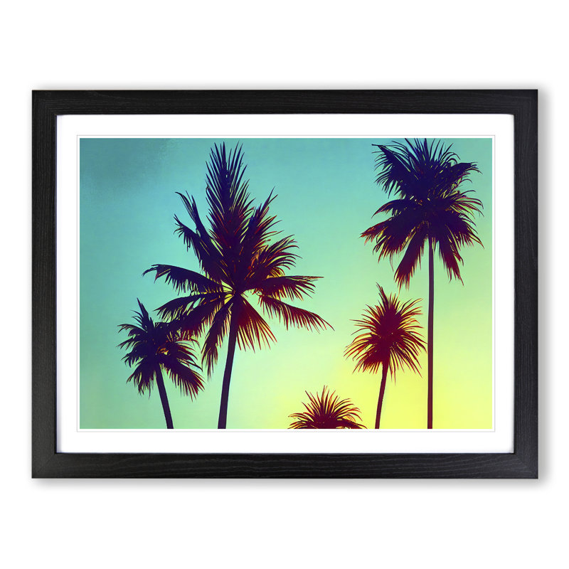 Stupendous Palm Trees - Single Picture Frame Print, Black, 25cm H x 34cm W x 2cm D