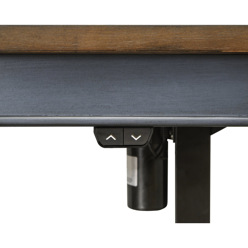 Bureau debout à hauteur ajustable Vivienne, Noir / bleu cendré