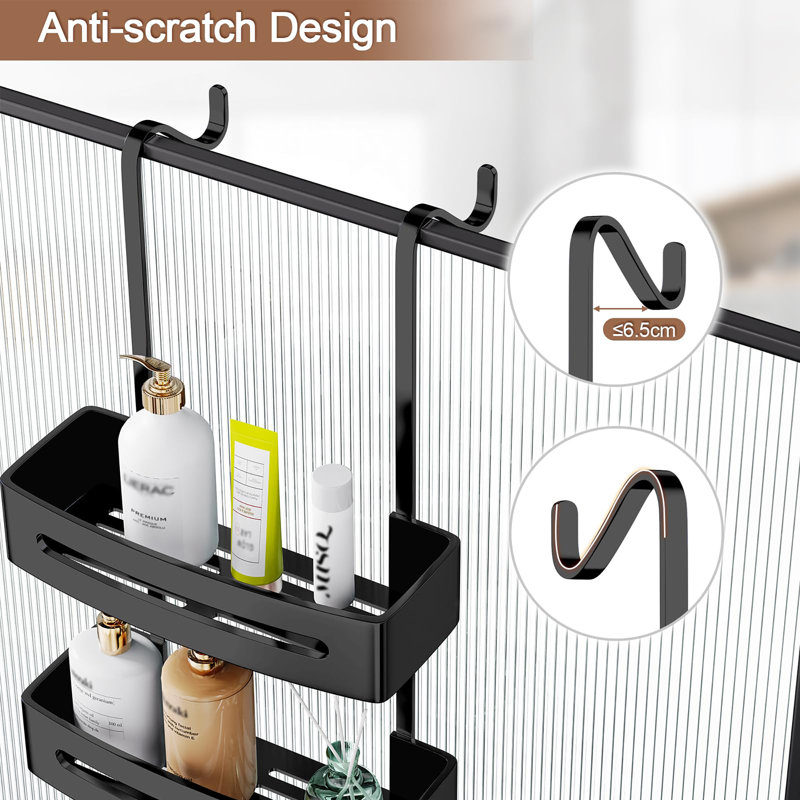 Over-the-Door Shower Caddy, Black