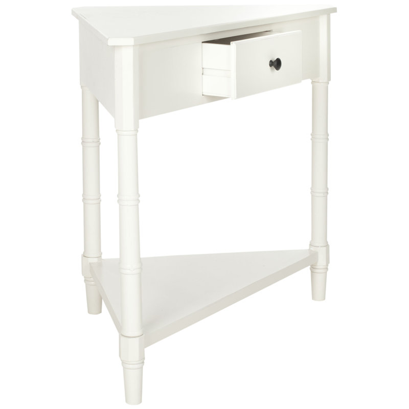Meaux 86.11cm Solid Wood Console Table, Distressed Cream