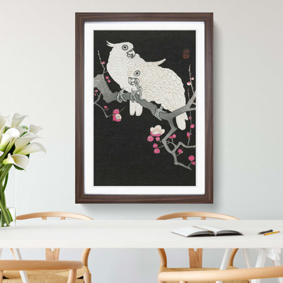Plum Blossom Tree with Two Cockatoos by Ohara Koson - Picture Frame Painting Print on MDF