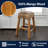Maui Coastal 26" Woven Water Hyacinth Backless Counter Stool, Solid Mango Wood Frame with Integrated Footrest for Kitchen Island, Brown Wash-958703060-997074875