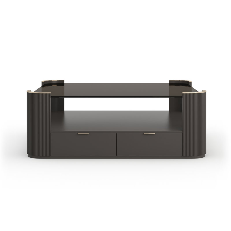 Love Square Cocktail Table - Dark Chocolate, Black