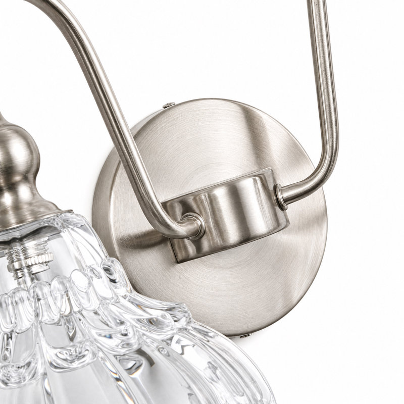 Éclairage pour meuble-lavabo moderne 2 lumières, Nickel sablé, 2, 11.8*17.72*8.66