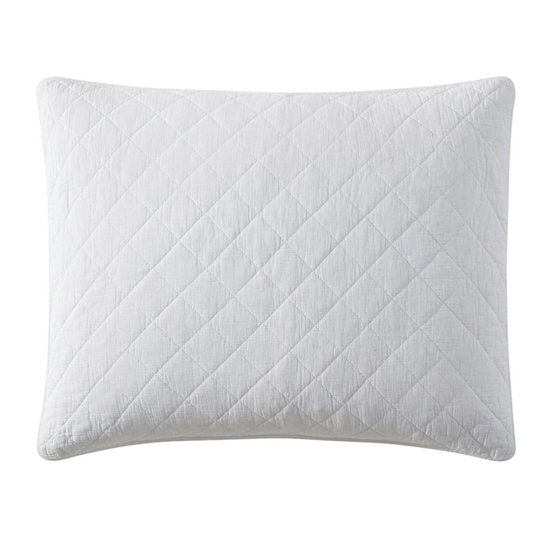 Bostwick Stonewashed Cotton Gauze Solid Color Classic Casual Modern Rustic Pillow Sham, Standard/Twin, Vintage White
