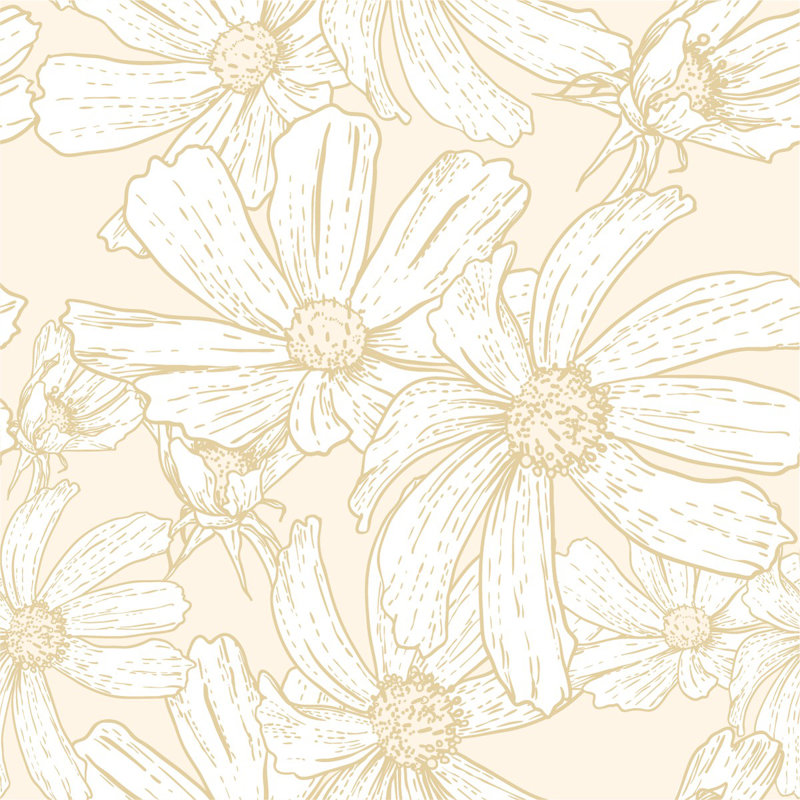 Peel & Stick Floral Tile, 2.08' W x 10.42' L
