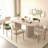 Extendable Oval Kitchen Table for 4-8 People with Travertine-Inspired Finish