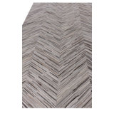 Natural Hide Cowhide Chevron Area Rug in Gray