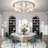24" Luxury Modern Crystal Ceiling Chandelier Pendant Lamp Lights Fixtures Three Lighting Colors