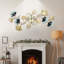 Décoration murale en métal feuille de ginkgo avec horloge