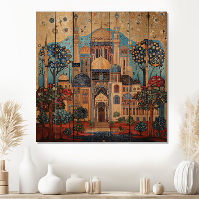 Arabesque Cairo Egypt II - Islam Wood Wall Decor On Natural Pine Wood