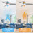 Shandi 52" 3 Blades Modern Intelligence flush mount ceiling fan with LED Lights,Remote Control