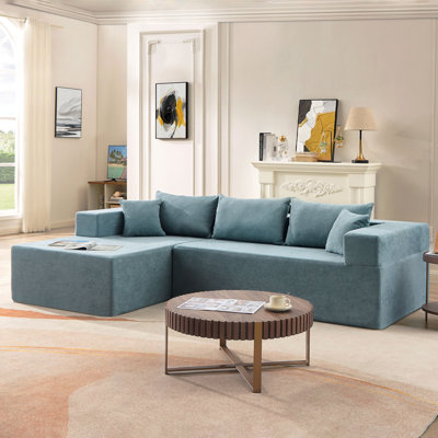 Modern Sofa L-Shape Modular Sectional Living Room Sofa Set Upholstered Sleeper Sofa For Living Room,16.53 Inch Cushion Heightening