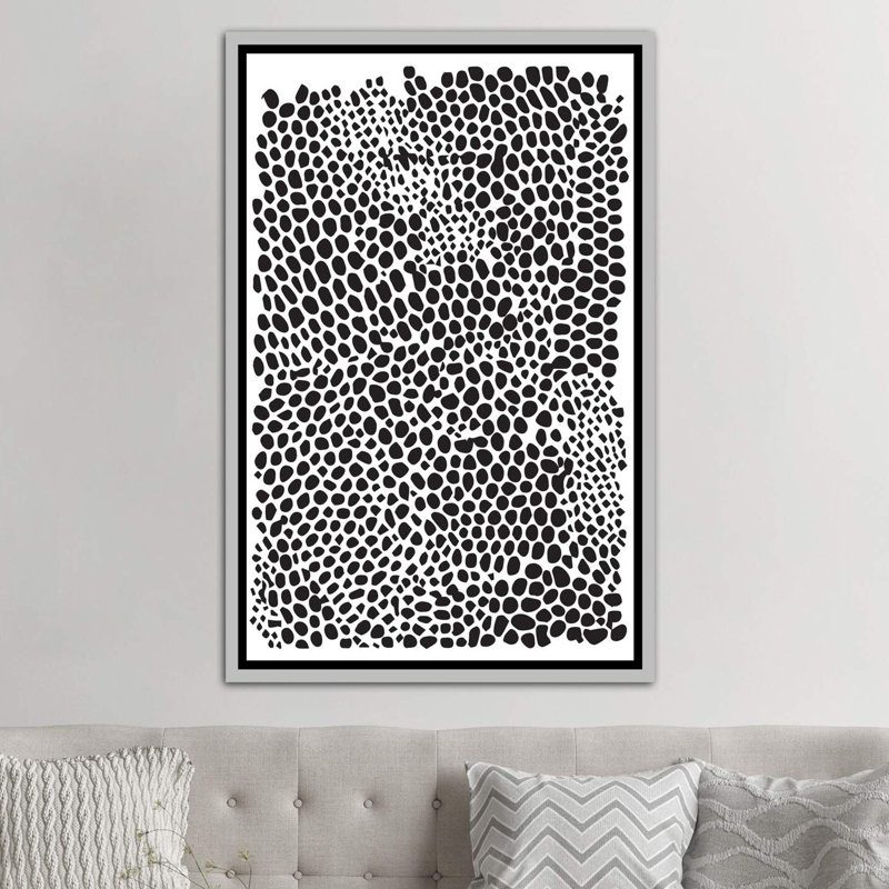 « snakeskin'-impression », reproduction d’art, Toile avec cadre argenté, H 60 po x l 40po x P 1,5 po