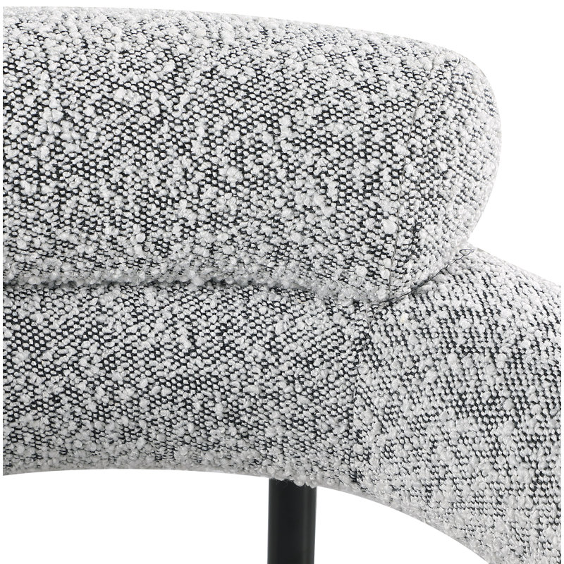 Fauteuil Joni Boucle, Noir mat, Gris