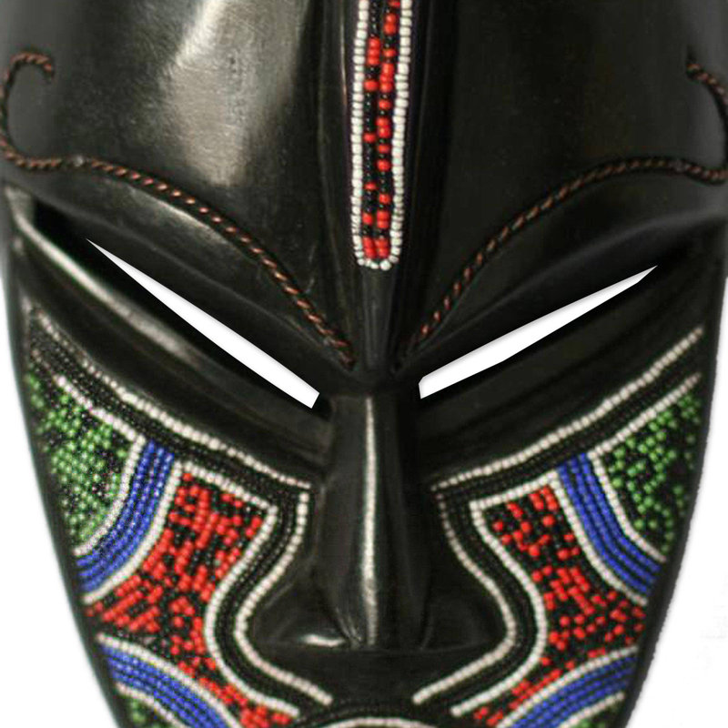 Masque en bois dzonu warrior ghanaian
