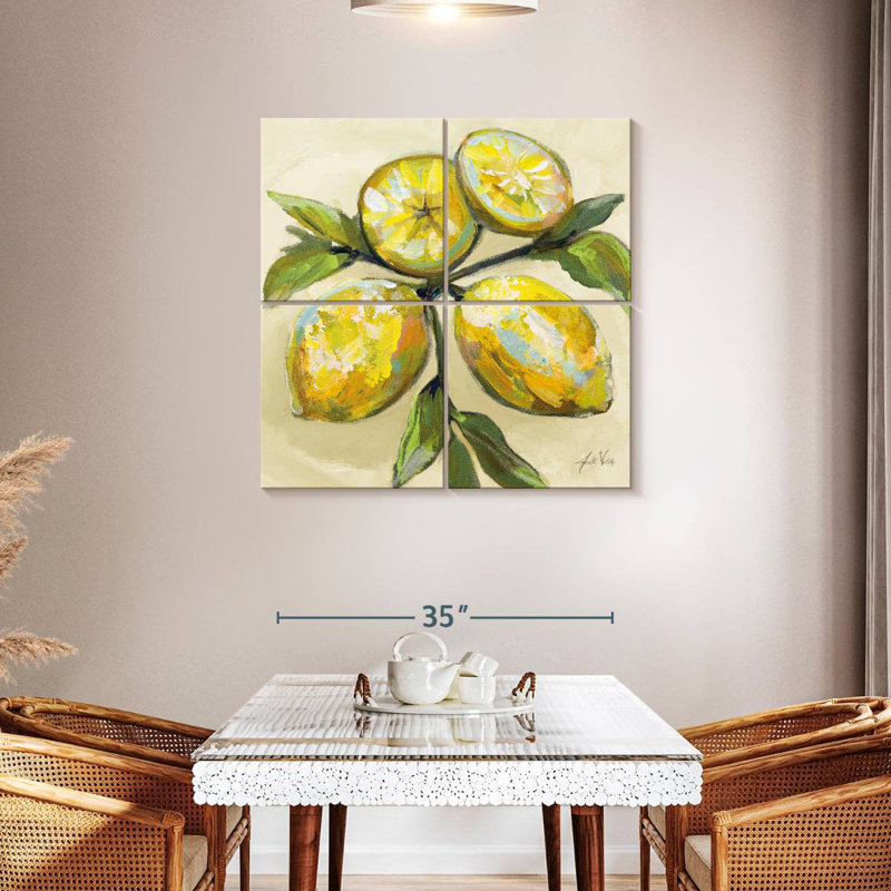 Yarlin citrons sur crème, H 38 po x l 38 po
