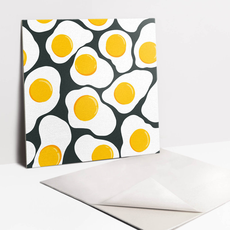 Self Adhesive Vinyl Splashback Wall Tiles Sticker Peel Stick set 9 pieces 30x30 cm Cartoon eggs