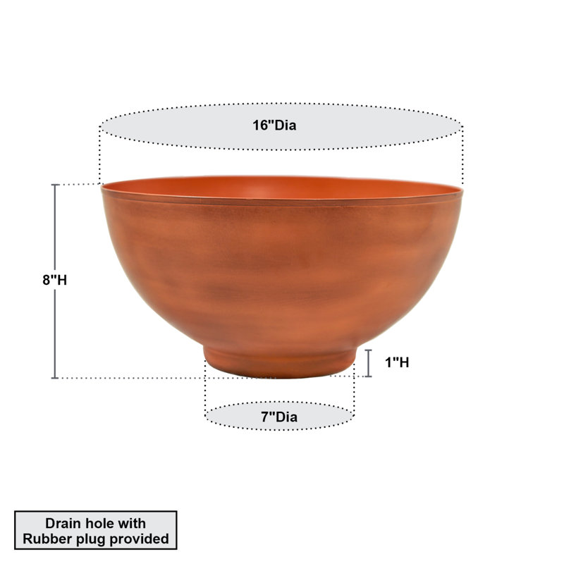 Burnt Sienna Galvanized Steel 12" Bowl Planter