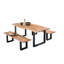 Sandtoft Acacia Solid Wood Top Metal Base Dining Table-34966406-34966407