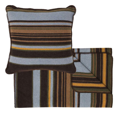Wooded River Hudson Earth Bed Scarf & Pillow Set, Queen, Earth Tone Bed Runner and Accent Pillow for Guest Bedroom