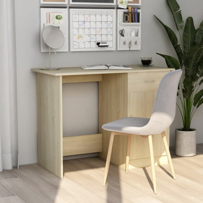 Desk Standing Computer Desk Office Desk with Drawer Engineered Wood