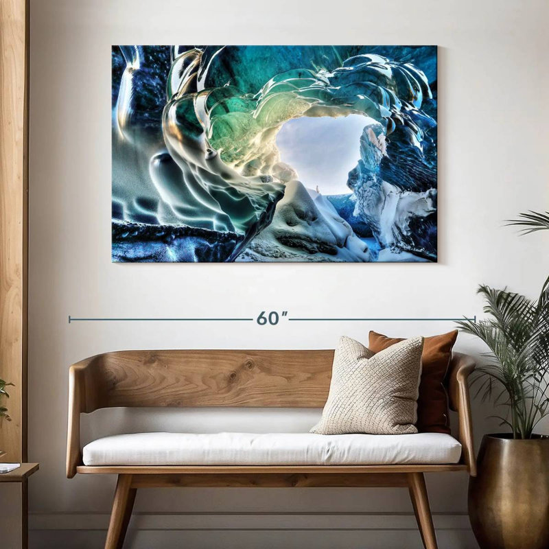 Grotte glaciaire d'Alvord en Islande, H 32 po x l 48 po
