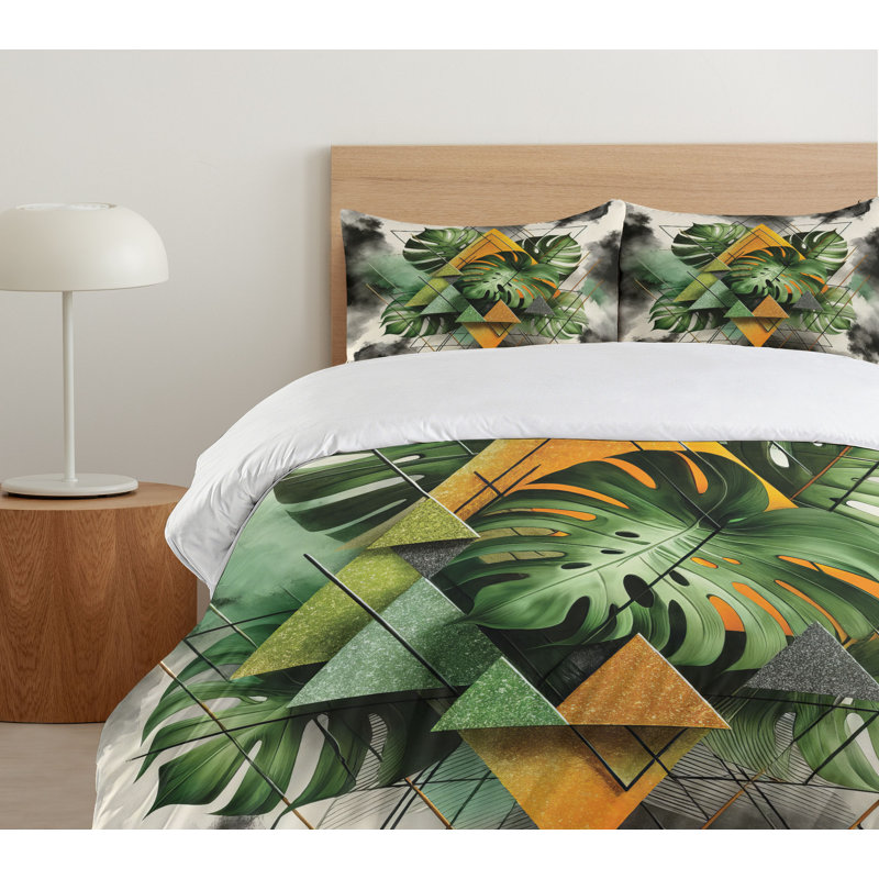 Monstera Duvet Cover, King Duvet Cover + 2 Standard Shams