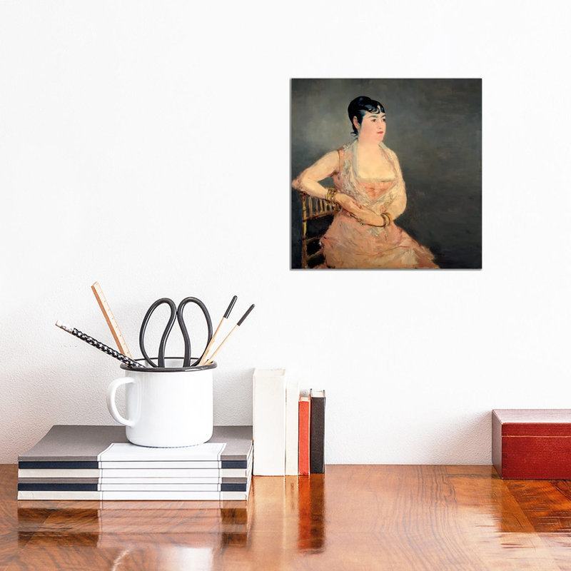 Lady in Pink by Edouard Manet - 1 Piece Wrapped Canvas Painting, 30.48 cm H x 30.48 cm W