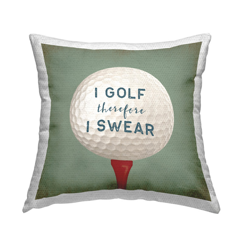 Oreiller imprimé d'extérieur «Golf donc I Swear» par Stephanie Workman Marrott