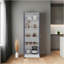Garde-manger H 71,1 po, 2 portes, 5 tablettes, bleu / blanc Alby - Cuisine