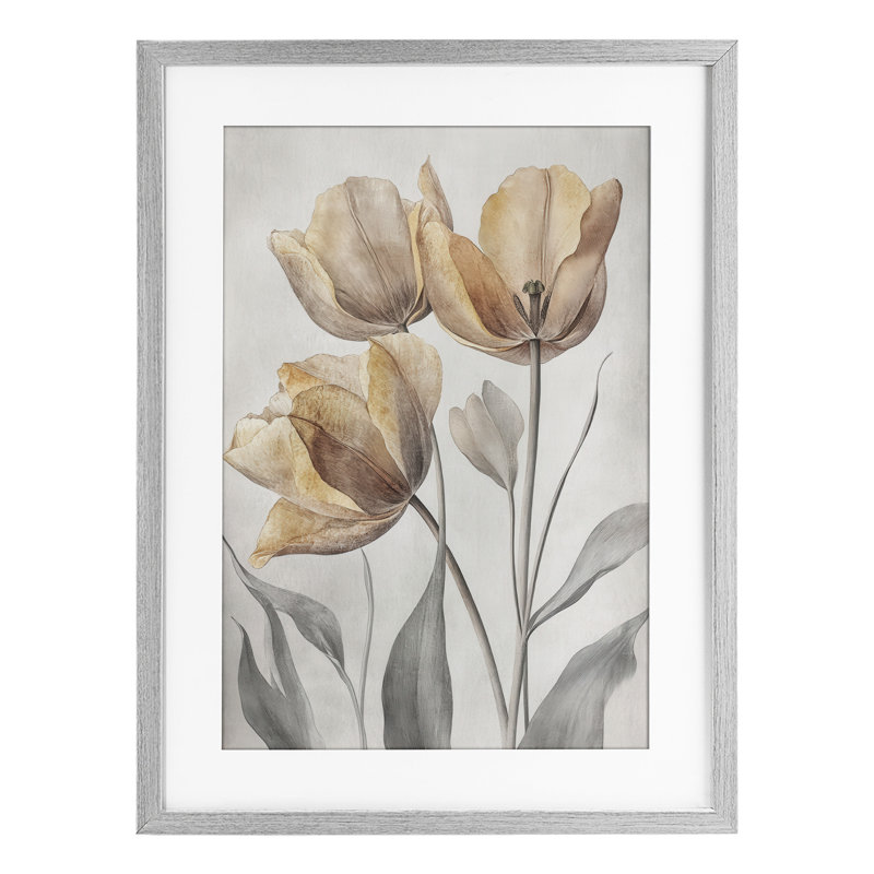 Pressed Poppies Florals, reproduction encadrée sous verre, conception de Petal Prints Design, H 23 po x l 17 po