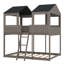 Wood Bunk Bed With Roof, Window, Guardrail-1700963550