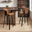 Tabouret de bar rembourré en cuir de polyuréthane pivotant 30,51 po Lesli-1755358075