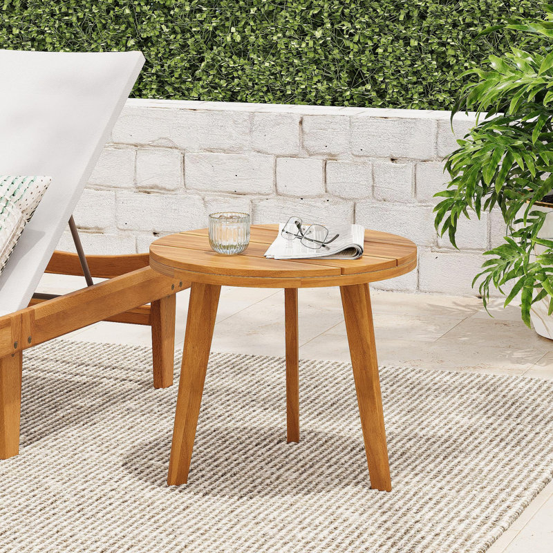 Table d'appoint ronde en acacia