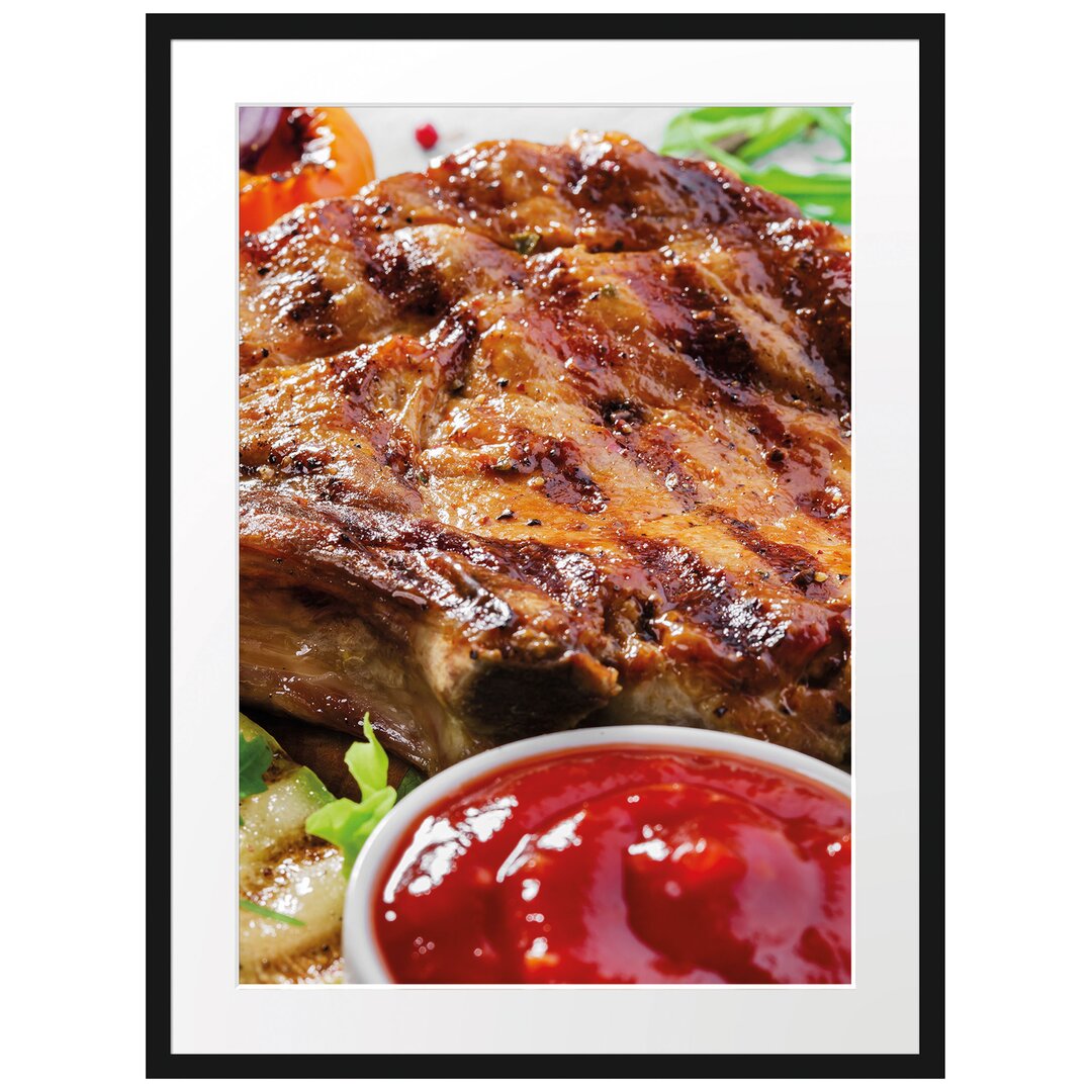 Gerahmtes Poster Gegrilltes Steak