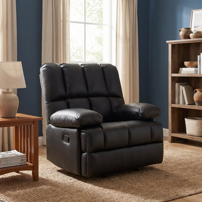 Batholo 43.3" Wide Manual Glider Upholstered Recliner