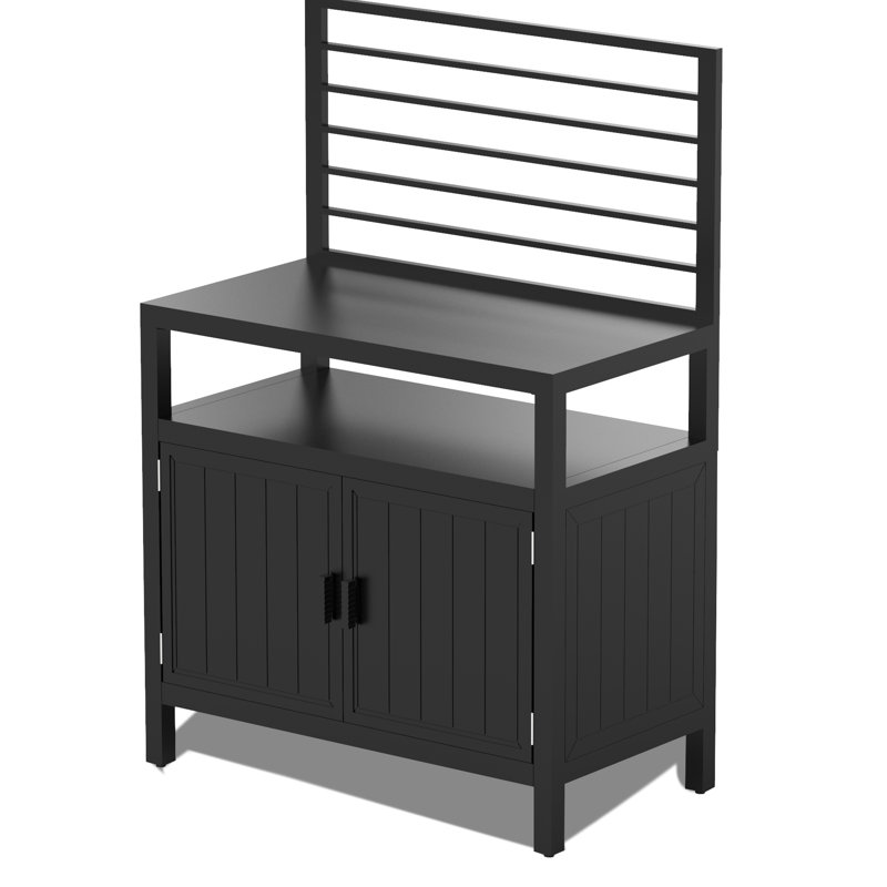 Founders Outdoor Kitchen Island - Grey, With Aluminum Frame Freestanding Grill Cabinet Protective Cover Included