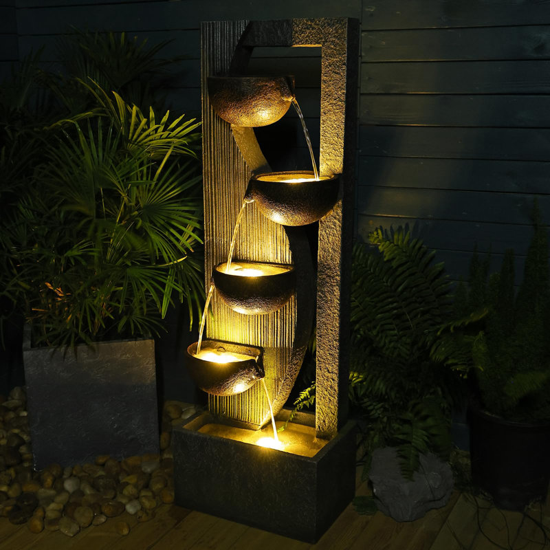 Drummans Hand Crafted Weather Resistant Floor Fountain with Light