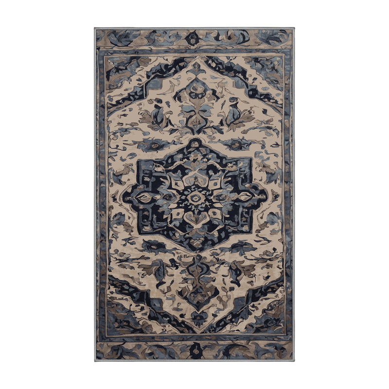 Tapis gris soyeux et moelleux, Rectangle 7 pi x 9 pi