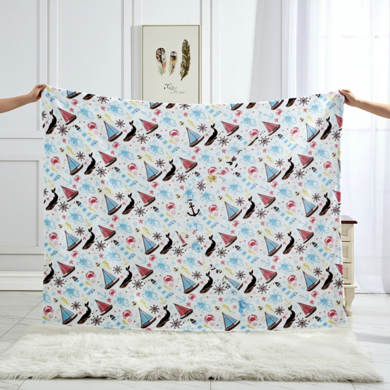 Sea Life Nautical  Throw Blanket