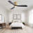Indoor 52 Inch Ceiling Fan Without Light 3 Solid Wood Fan Blade Noiseless Reversible Dc Motor Remote Control For Living Room