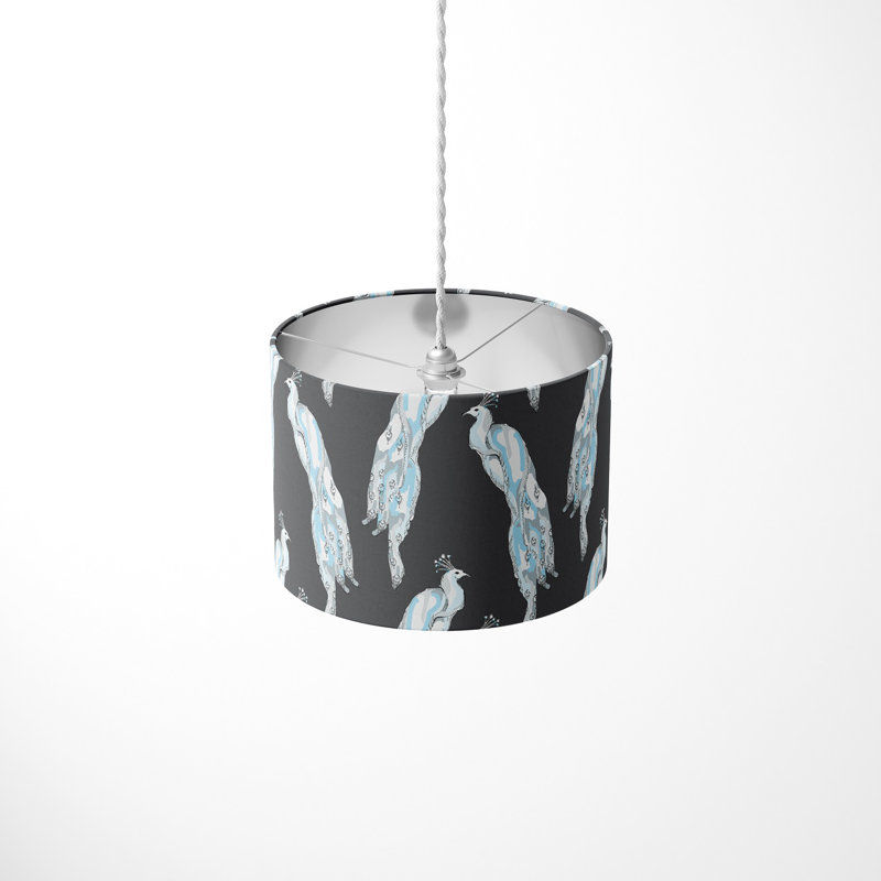 21 cm H Drum Cotton Pendant Shade ( Spider ) in White