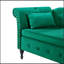 Chaise longue de rangement en velours avec capitonnage à boutons et garniture cloutée - Pieds en bois massif, conception 2 en 1, 1 coussin inclus-817295743