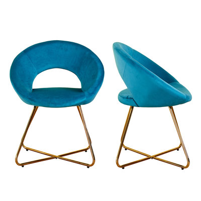 Ensemble de 2 chaises de salle à manger en velours moderne Modern Accent