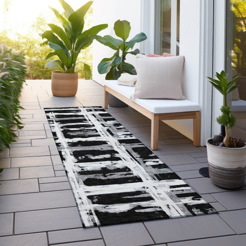 Mahaney Washable Striped Indoor / Outdoor Rug, Runner 2'3" x 7'6"